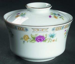 Liling Ling Rose Sugar Bowl & Lid, Fine China Dinnerware   Multicolor Floral,  B