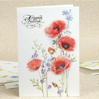 Friends Forever Flower Pattern Greeting Card