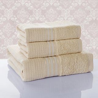 Siweidi Fashion Cotton Stylish Type Pattern Towel Set(Camel)