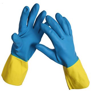 Rubber Contrast Color Chemical Defense Labour Protection Gloves
