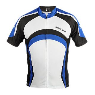 CoolChange Mens MTB Short Sleeve Breathable Blue Cycling Jersey