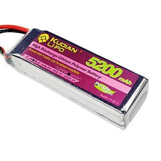 Kudian 11.1V 5200mAh 3S 25C Li Po Battery(T Plug)