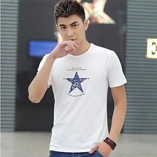 Mens Round Neck Slim Casual Short Sleeve Printing T shirt(Acc Not Included)
