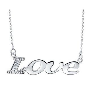 GracefulLove Logo Alloy Womens Necklace With Rhinestone(1 Pc)