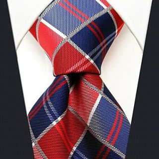 Mens Casual Multi Color Silk Check Pattern Necktie