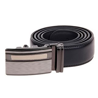 Mens Stylish Cow Split Leather Belt W/ Zinc Alloy Automatic Buckle