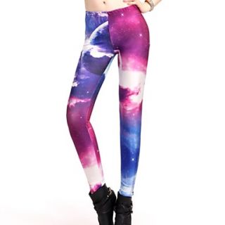 Elonbo Colorful Stars Style Digital Painting Women Free Size Tight Leggings