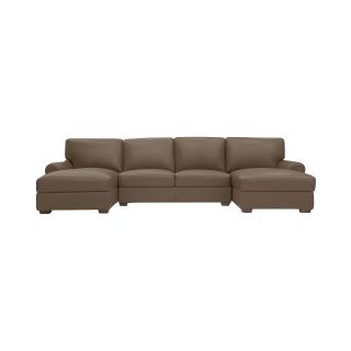 Leather Possibilities 3 pc. Chaise Sectional, Mink