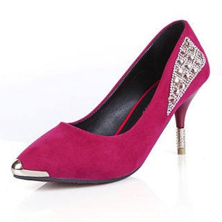 Suede Womens Stiletto Heel Heels Pumps/Heels Shoes With Rhinestone (More Colors)