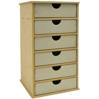 Beyond The Page Mdf Tower Storage With 6 Chipboard Drawers 7x7.25x13.5 (180mm X 185mm X 345mm)