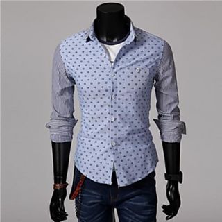 Mens Casual Fashion Stand Collar Long Sleeve Shirt