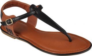 Womens Journee Collection Traffiz 01   Black Thong Sandals