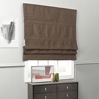 Contemporary Coffee Solid Polyester Blackout Roman Shade