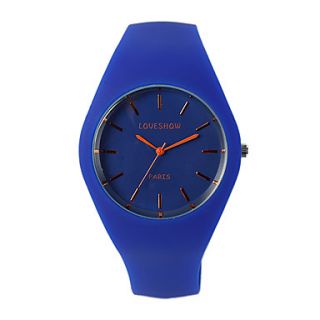 Loveshow Waterproof Solid Color Eco Friendly Silica Gel Band Wristwatch