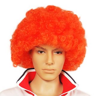 Capless Football Fans Party Wig   Orange