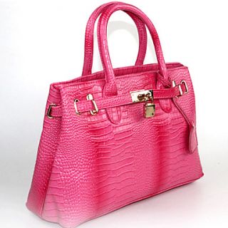 XIUQIU Womens Fascinating Leather Tote Bag(Fuchsia)