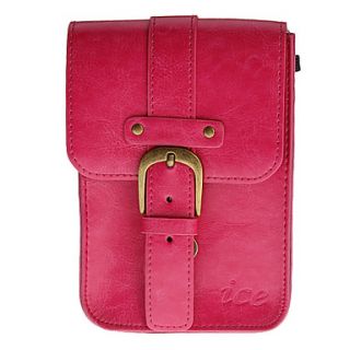 Solid Color PU Leather Double Deck Mobile Phone Case for 7 Inch Tablet(Pink)