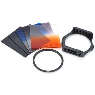 S1306 8 in 1 Gradual ABS Lens Filters Lens Mount Ring Set for 77mm Lens Camera   Black