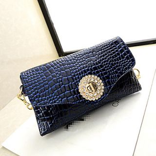 N PAI Womens Fashion Crocodile Pattern Clutch/One Shoulder Bag(Blue)4