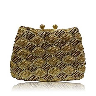 Women Hollow Lattic Pattern with Full Rhinestones/Diamonds Evening Handbags/ Clutches