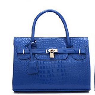 N PAI Womens European Style Crocodile Pattern Tote/One Shoulder/Crossbody Bag(Blue)19