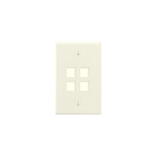 Leviton 410914IN Electrical Wall Plate, Midway Sized QuickPort Four Port, 1Gang Ivory