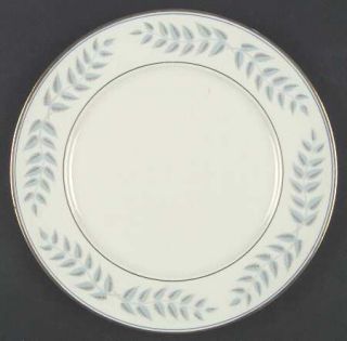 Lamberton Empire Dinner Plate, Fine China Dinnerware   Aqua & Blue Leaves  On Ri