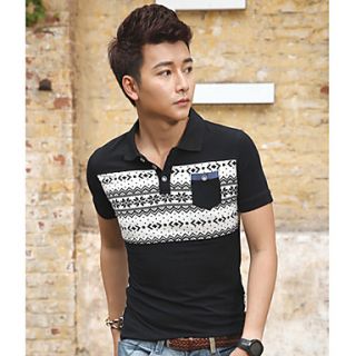 Senyue Mens Slim Fit Korean Short Sleeve T Shirt (Black)