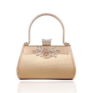 Womens Gold evening bag bride bag made of hard stereotypes golden diamond handbag (lining color on random)