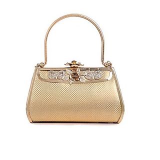 WomensThe new hard shell gold diamond evening bag hand bag dress bag(lining color on random)