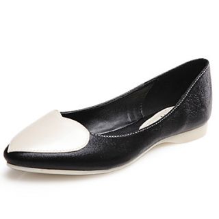 XNG 2014 New Stitching Ladies Pointed Head Flats Shoes (Black)