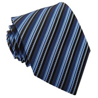 Mens Italy Style Classic Blue Business Leisure Striped Microfibre Necktie