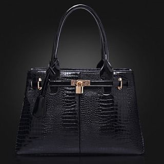 POLO Womens Simple Embossing Stereotypes Tote(Black)