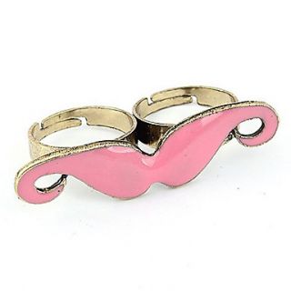 Ravier Womens Vintage Pink Moustache Pattern Ring