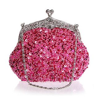 BPRX New WomenS Exquisite Shape Paillette Evening Bag (Rose Red)