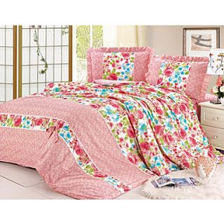 Mainstream Colorful Flower Pattern 4 PCS Set Bedding