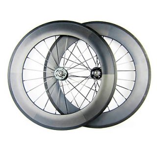 700C 88MM Full Carbon Tubular Track Bike/Bicycle Wheelset