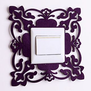 Paper Cut Square Lace Purple Light Switch Stickers