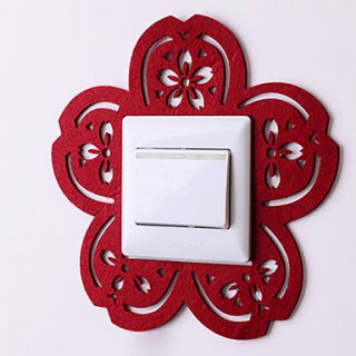 Paper Cut Flower Shape Red Light Switch Stickers
