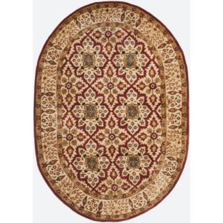 Handmade Persian Legend Beige Wool Rug (46 X 66 Oval)
