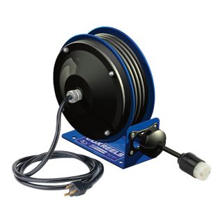 Coxreels Compact Power Cord Reel   30 Ft., 16/3 Cord With Single Receptacle,
