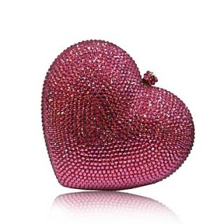 Women Heart Shape Full Rhinestones/Diamonds Evening Handbags/ Clutches