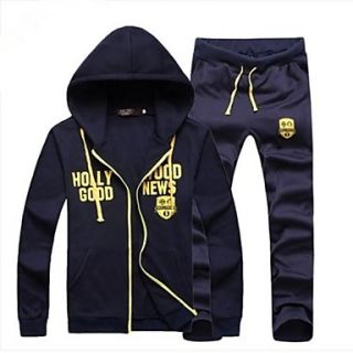 Mens Fashion Sports Casual Long Sleeve Printing Hoodie Suits