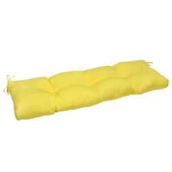 Outdoor Suncrest 44 inch Swing/ Bench Cushion (Suncrest (yellow) Materials 100 percent polyesterFill Poly fill material uses 100 percent recycled post consumer plastic bottlesClosure Sewn seamsWeather resistantUV protectionCare instructions Spot clean