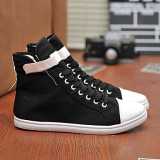 Trend Point Mens Trendy Canvas Shoes(Black)