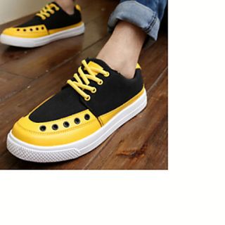 Trend Point Mens Popular Slim Fit Canvas Sneakers(Yellow)