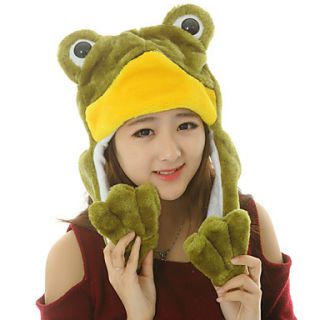 Unisex Adorable Green Frog Warm Fuzzy Kigurumi Aminal Beanie