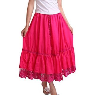 Womens Long Maxi Pure Folk Elastic Lace Skirts