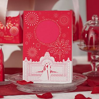 Asian Theme Red Wedding Place Card   Set of 10