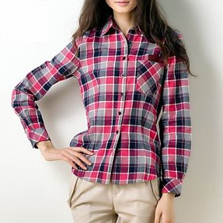 Veri Gude Womens Bodycon Long Sleeve 100% Cotton Fuchsia Shirt